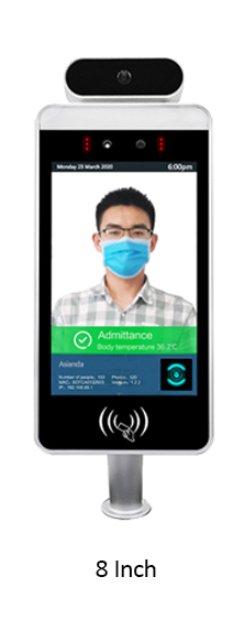8 Inch Face Recognition Temperature Scanner Kiosk With MIPS Dashboard